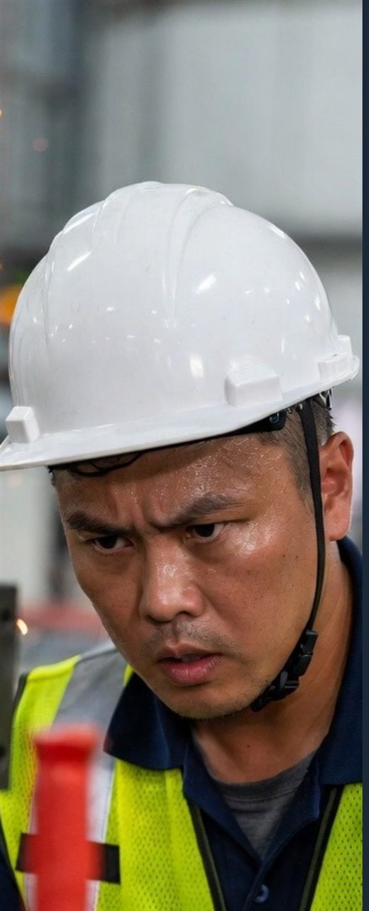 DRIVE worker focused at the machine
